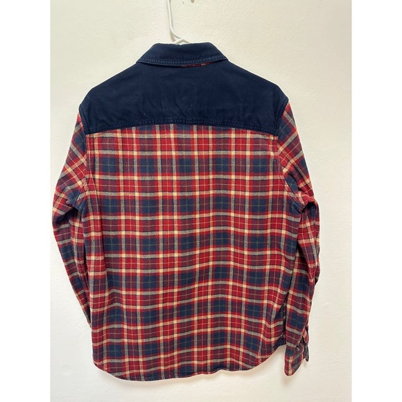 Mens American Eagle Flannel Shirt Medium Red Plaid Barn Thick Warm, Size L - Picture 7 of 10